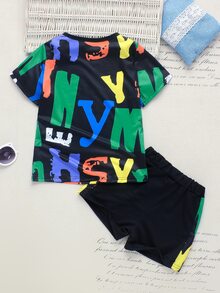 Bộ thời trang bé trai Lá thư Giải trí - Nhiều màu - Xem 2