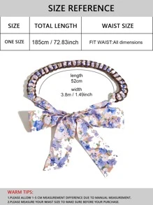 EMERY ROSE Floral Print Chain Belt - Purple - View 4
