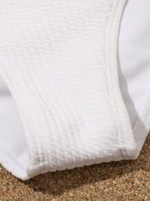 Tween Girl 3packs Bộ bikini trơn & họa tiết chấm bi che đi bãi biển mùa hè - trắng - Xem 4