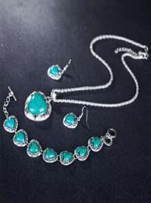 4入組心形墜飾首飾套裝