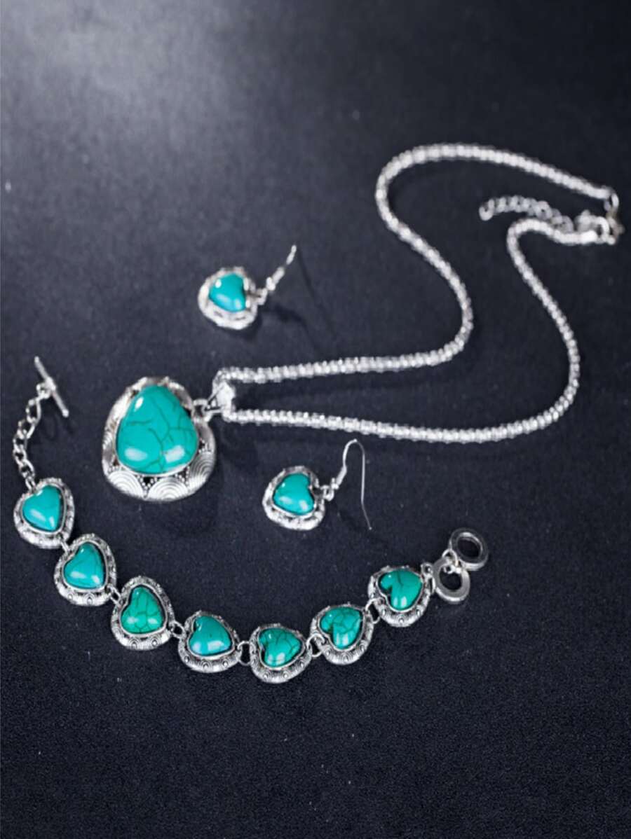 4入組心形墜飾首飾套裝