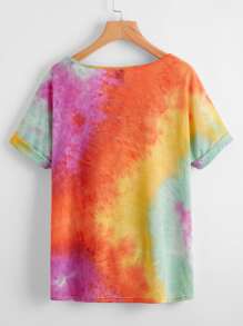 SHEIN 大碼扭結紮染T恤 - 彩色 - 查看 2
