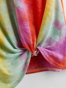 SHEIN 大碼扭結紮染T恤 - 彩色 - 查看 4