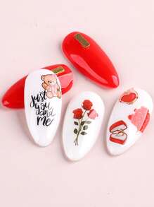 2 ngày lễ tình nhân dán móng tay hình trái tim - Nhiều màu - Xem 3