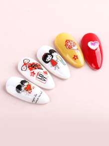 2張人像圖案美甲貼紙 - 彩色 - 查看 3