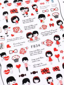 2張人像圖案美甲貼紙 - 彩色 - 查看 4