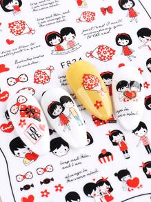 2張人像圖案美甲貼紙 - 彩色 - 查看 5