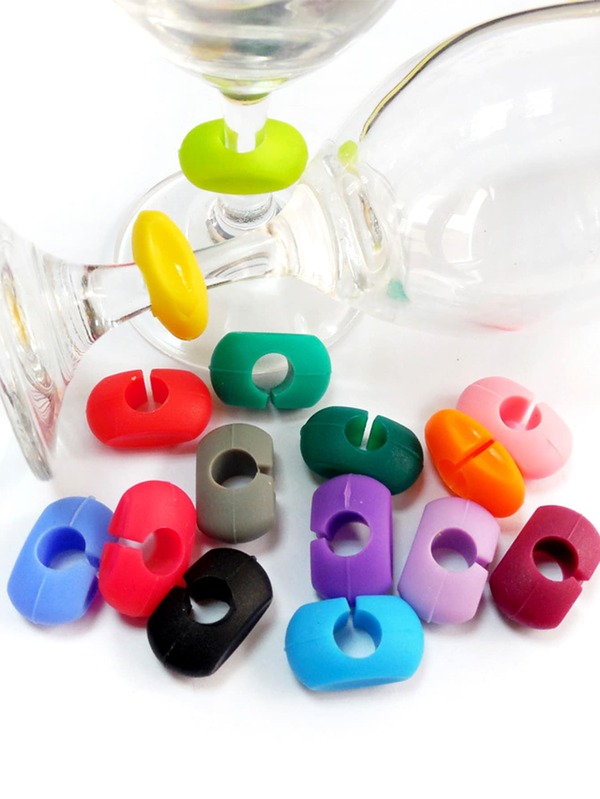 12pcs Random Color Wine Glass Identification Ring SHEIN USA