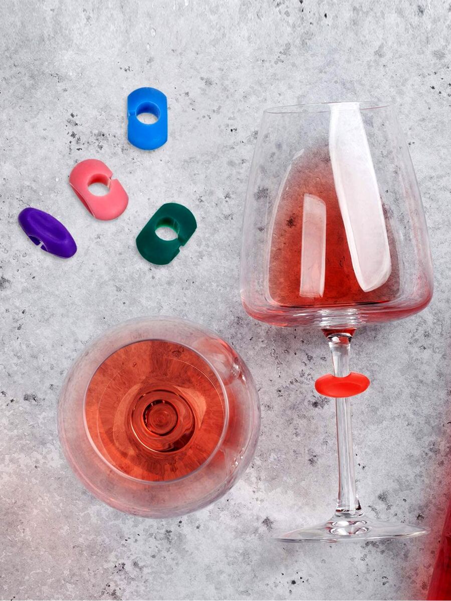 12pcs Random Color Wine Glass Identification Ring SHEIN USA