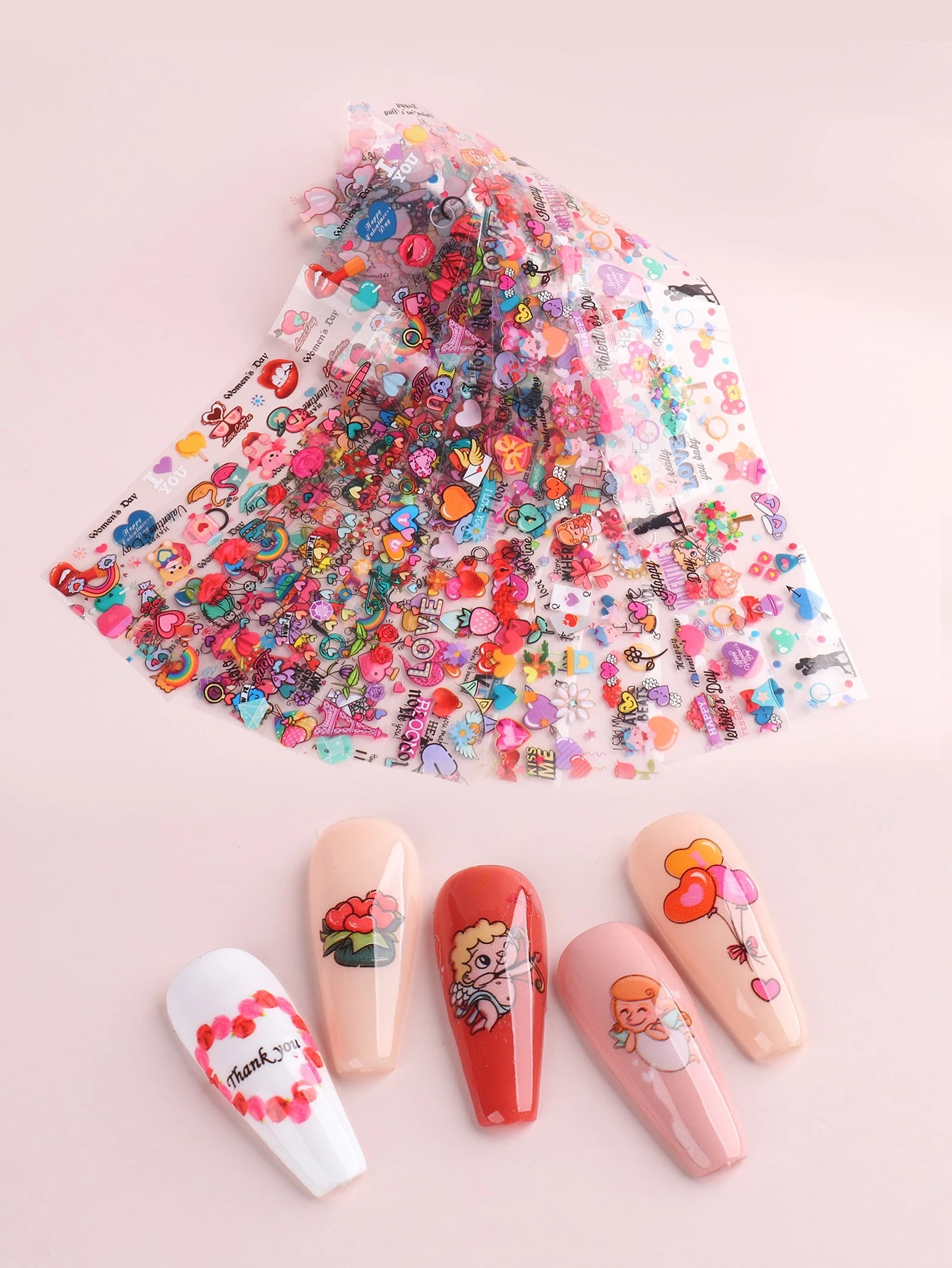 10枚 漫画グラフィック ネイル転写シート Shein Japan