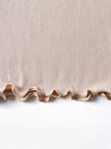 SHEIN Genkimix Kids Young Girl 4pcs Lettuce Trim Tee, School, Campus, College - Multicolor - View 4