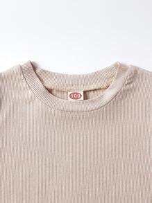 SHEIN Genkimix Kids Young Girl 4pcs Lettuce Trim Tee, School, Campus, College - Multicolor - View 5