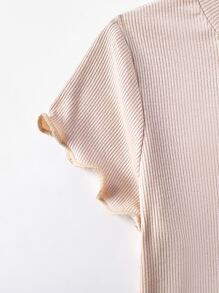 SHEIN Genkimix Kids Young Girl 4pcs Lettuce Trim Tee, School, Campus, College - Multicolor - View 6