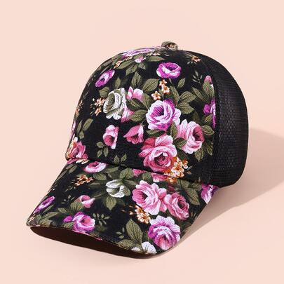 Flower Print Baseball Cap