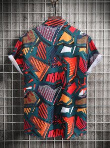 Manfinity RSRT Áo sơ mi Nam Nút phía trước Hình học Giải trí - Nhiều màu - Xem 2