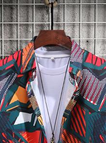 Manfinity RSRT Áo sơ mi Nam Nút phía trước Hình học Giải trí - Nhiều màu - Xem 4