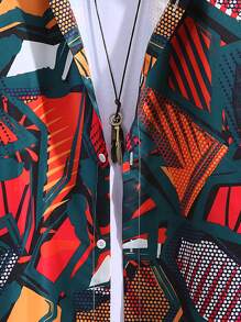 Manfinity RSRT Áo sơ mi Nam Nút phía trước Hình học Giải trí - Nhiều màu - Xem 6