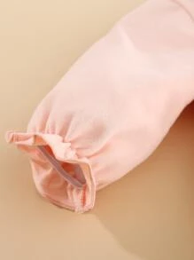 Peninsula Baby 嬰兒假口袋拼接網紗連身背心 - 珊瑚粉 - 查看 3