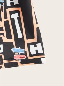 小男童字母和恐龍印花短褲 - 彩色 - 查看 3