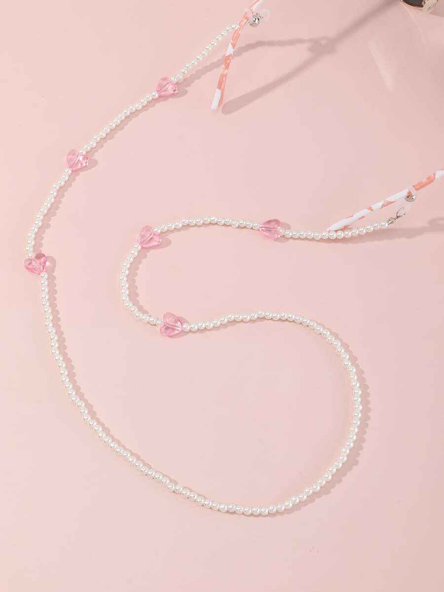 Girls Faux Pearl Beaded Glasses Chain - Multicolor - View 1