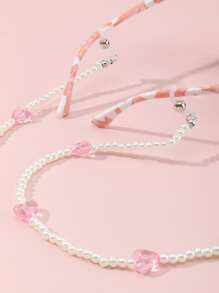 Girls Faux Pearl Beaded Glasses Chain - Multicolor - View 3