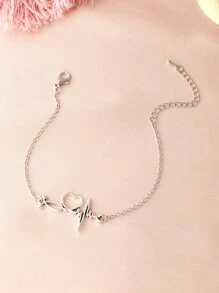 心跳裝飾手環 - 銀色 - 查看 2