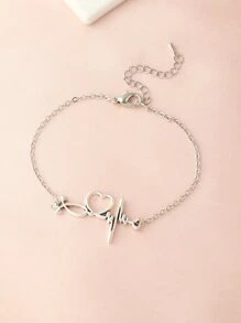 心跳裝飾手環 - 銀色 - 查看 5