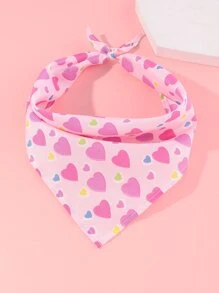 愛心圖案寵物方巾 - 彩色 - 查看 1
