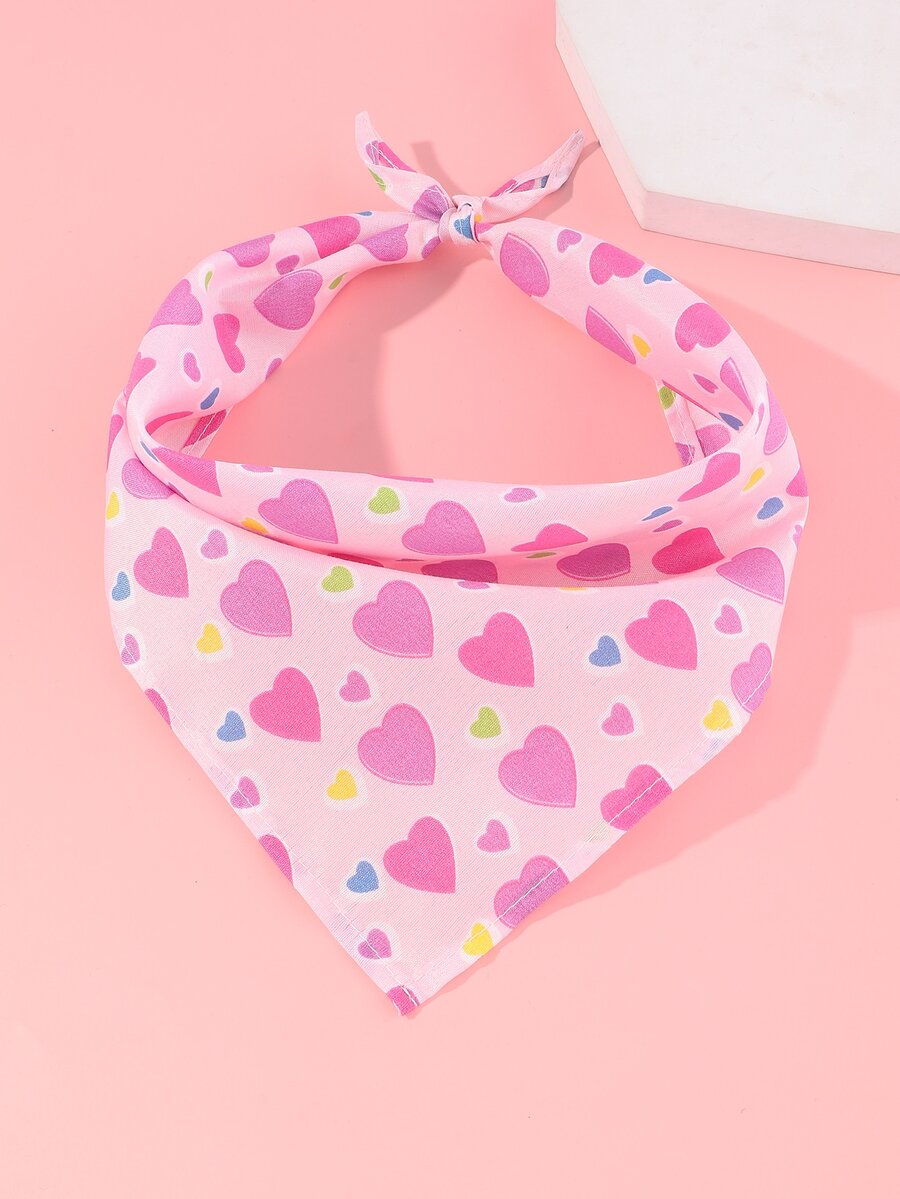 愛心圖案寵物方巾 - 彩色 - 查看 1