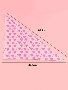 愛心圖案寵物方巾 - 彩色 - 查看 3