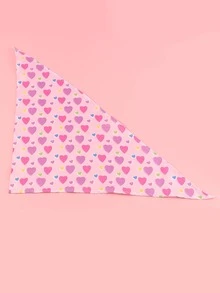 愛心圖案寵物方巾 - 彩色 - 查看 4