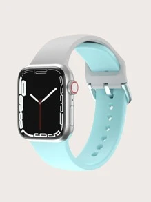 1 条硅胶双色替换表带，带 Apple Samsung 表扣，兼容 Apple Watch 表带 38MM.40MM.41MM.42MM.44MM.45MM.49MM，兼容 Apple Watch Series Ultra/SE/1/2/3/4/5/6/7/8 - 彩色 - 查看 1