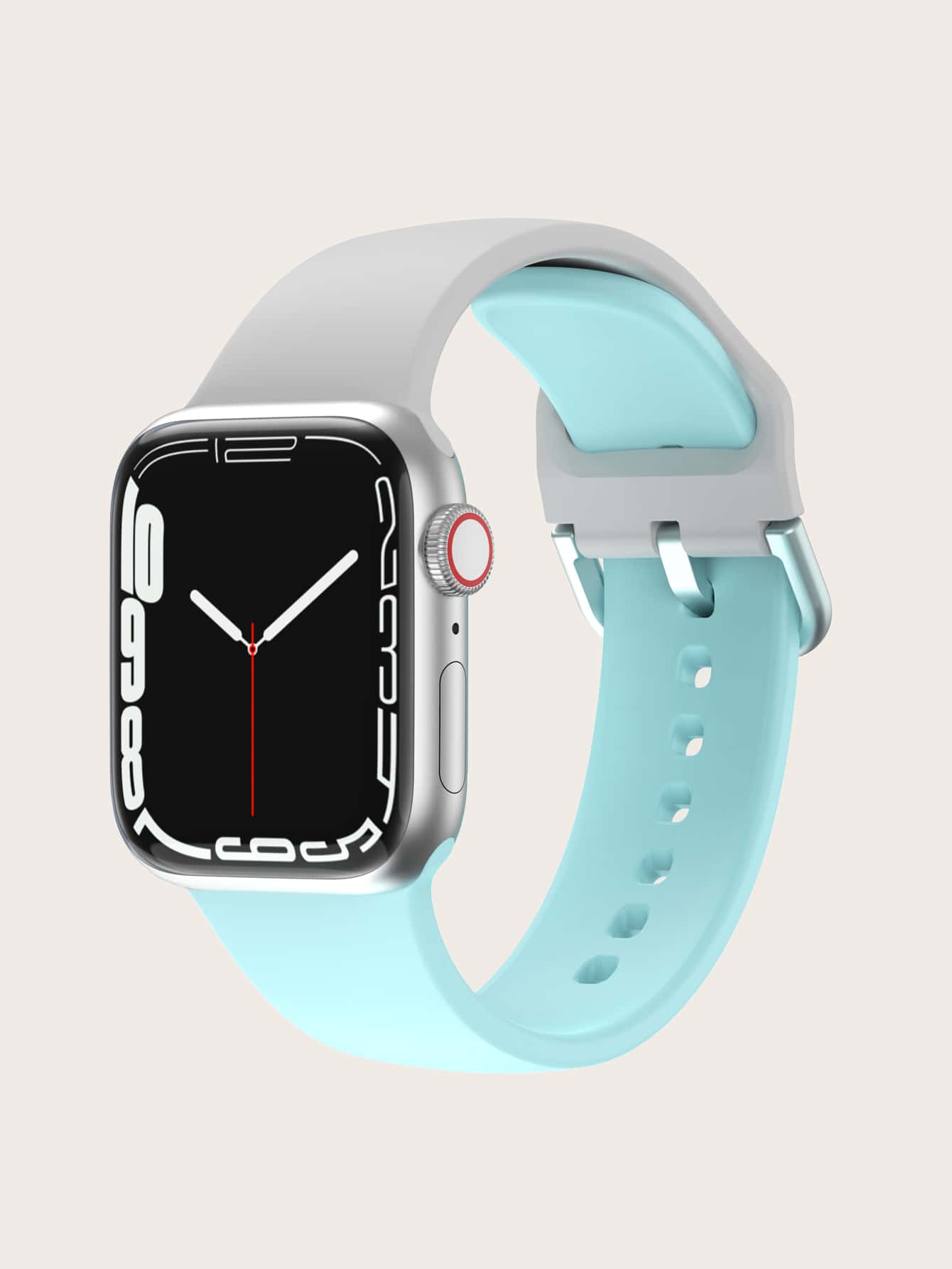 1 条硅胶双色替换表带,带 Apple Samsung 表扣,兼容 Apple Watch 表带 38MM.40MM.41MM.42MM.44MM.45MM.49MM,兼容 Apple Watch Series Ultra/SE/1/2/3/4/5/6/7/8 - 彩色 - 查看 1