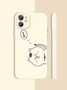 Cat Pattern Phone Case - Beige - View 1