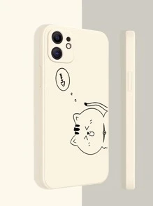 Cat Pattern Phone Case - Beige - View 4