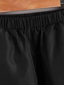 SHEIN 小男童漸變圖案彈性腰帶長褲 - 黑與白 - 查看 3