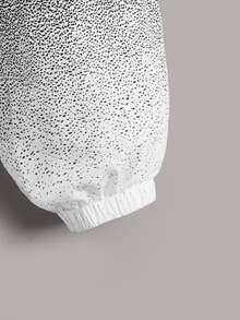 SHEIN 小男童漸變圖案彈性腰帶長褲 - 黑與白 - 查看 4