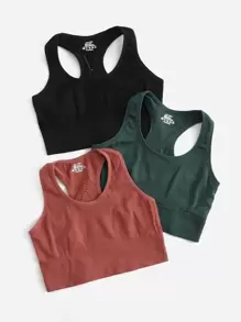 Easithlete Áo lót thể thao Nữ Gân đan màu trơn - Nhiều màu - Xem 5