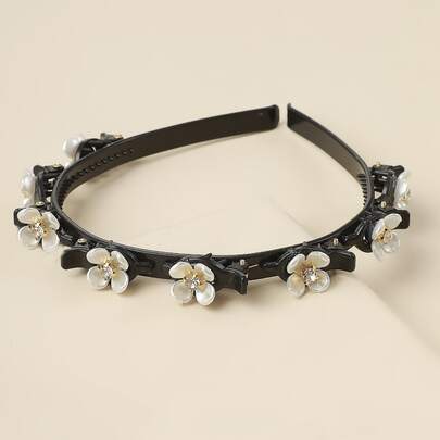 Faux Pearl & Flower Decor Headband