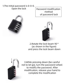 1pc Random Color Password Door Lock - Multicolor - View 5