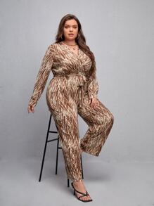 Jumpsuits Plus Size Trọn gói Tất cả trên in Giải trí - Nhiều màu - Xem 1