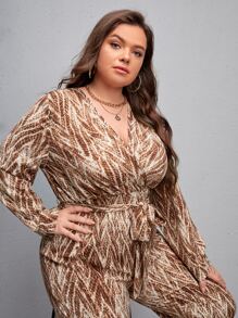 Jumpsuits Plus Size Trọn gói Tất cả trên in Giải trí - Nhiều màu - Xem 3