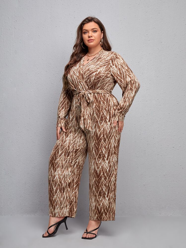 Jumpsuits Plus Size Trọn gói Tất cả trên in Giải trí - Nhiều màu - Xem 4