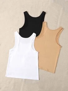 3pcs Solid Sports Tank Top - Multicolor - View 2