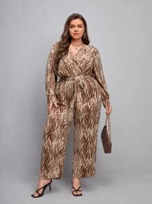 Jumpsuits Plus Size Trọn gói Tất cả trên in Giải trí - Nhiều màu - Xem 5