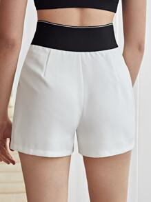 SHEIN Wide Waistband Sports Shorts - White - View 2