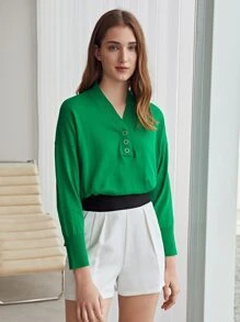 SHEIN Wide Waistband Sports Shorts - White - View 4