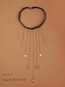 蝴蝶和蜘蛛吊墜腿鏈 - 彩色 - 查看 6