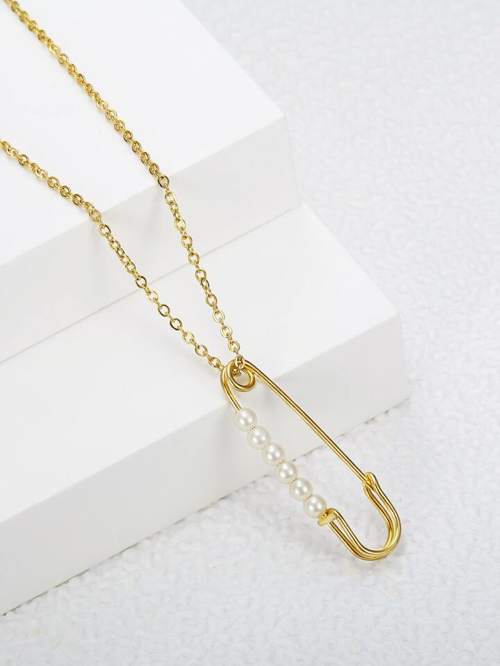 Collier Chaîné à épingle à Nourrice Strassée, 51% OFF