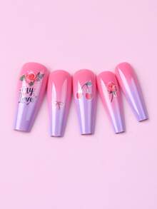 TSZS 3 hình dán móng tay hoa và trái cây - Nhiều màu - Xem 2